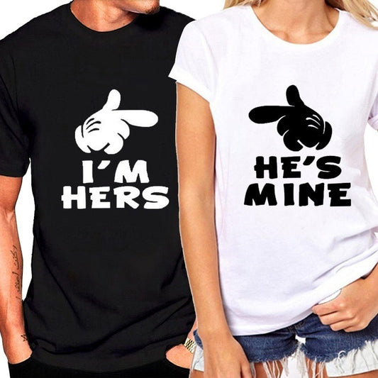 Funny Couple Matching Shirts Black White for Valentine Day